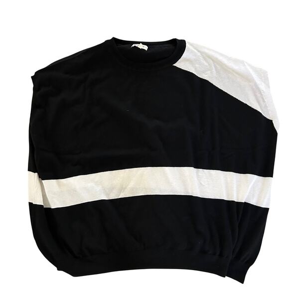 Neiman Marcus Cashmere Sleeveless Shirt Black White SZ3X Knit Classic Luxury - Picture 6 of 10